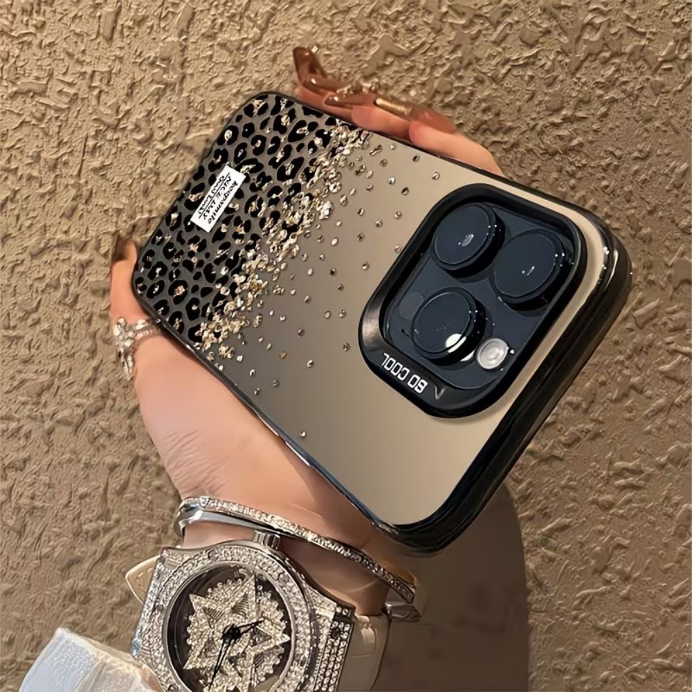 Phone Cases Rugged - Leopar Desenli Altın Mat Kaplama Telefon