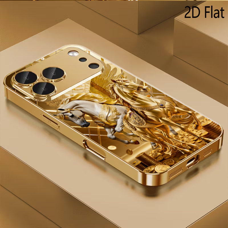 Phone Cases H&M - İki At Desenli Temperli Cam Tasarım