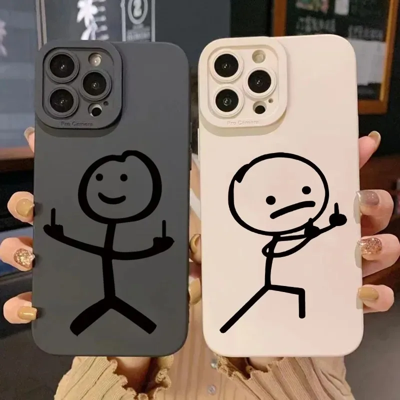 Phone Cases Cute Iphone 13 - Sevimli Karikatür Kibrit Adamı Mat Silikon
