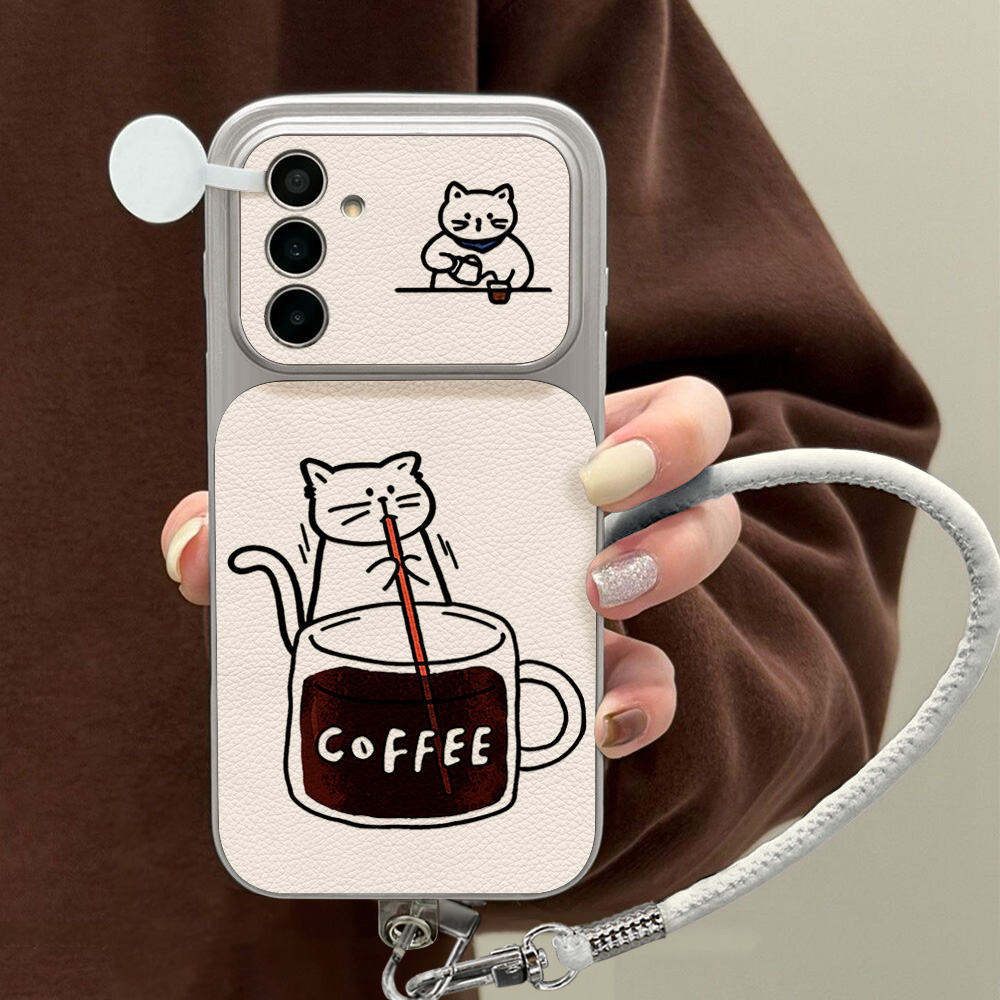 Phone Cases Samsung S24 - Kahve Sevimli Kedi Telefon Kılıfı Samsung
