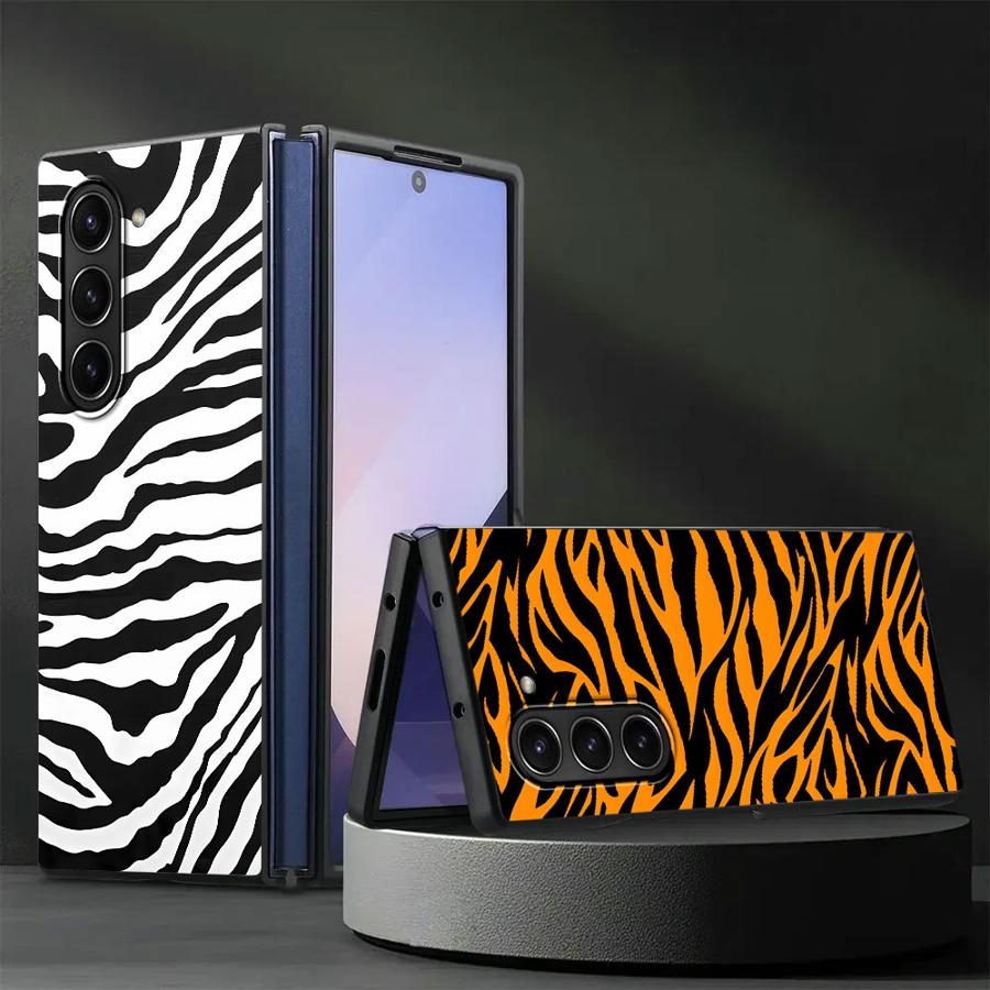 Phone Cases Z Fold 6 - Zebra Çizgili Ayçiçeği Arka Telefon Kılıfı