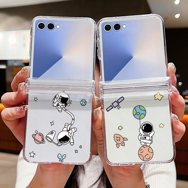 Phone Cases Z Fold 6 - Astronotlar Desen Katlanır Telefon Kılıfı Samsung