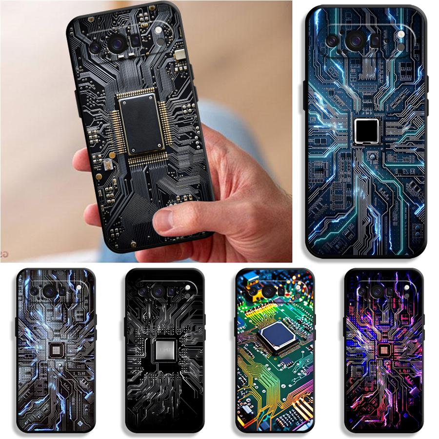 Phone Cases Pixel 9A - Retro devre kartı Funda telefon kılıfı