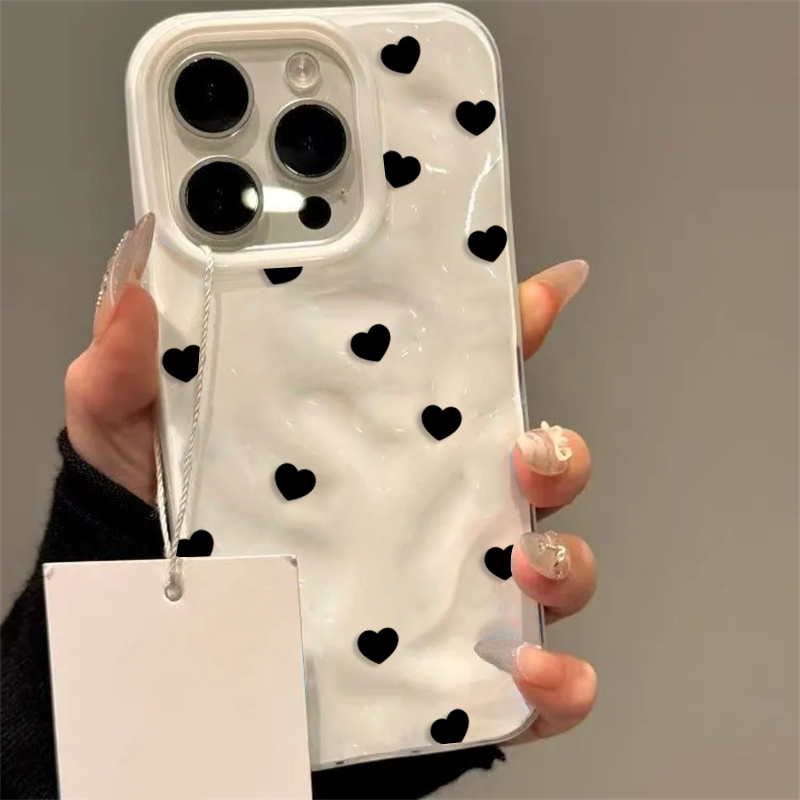 Estetik Şirin Siyah Kalp Darbe - Phone Cases Cute Iphone 13 incelemesi ve fiyatı