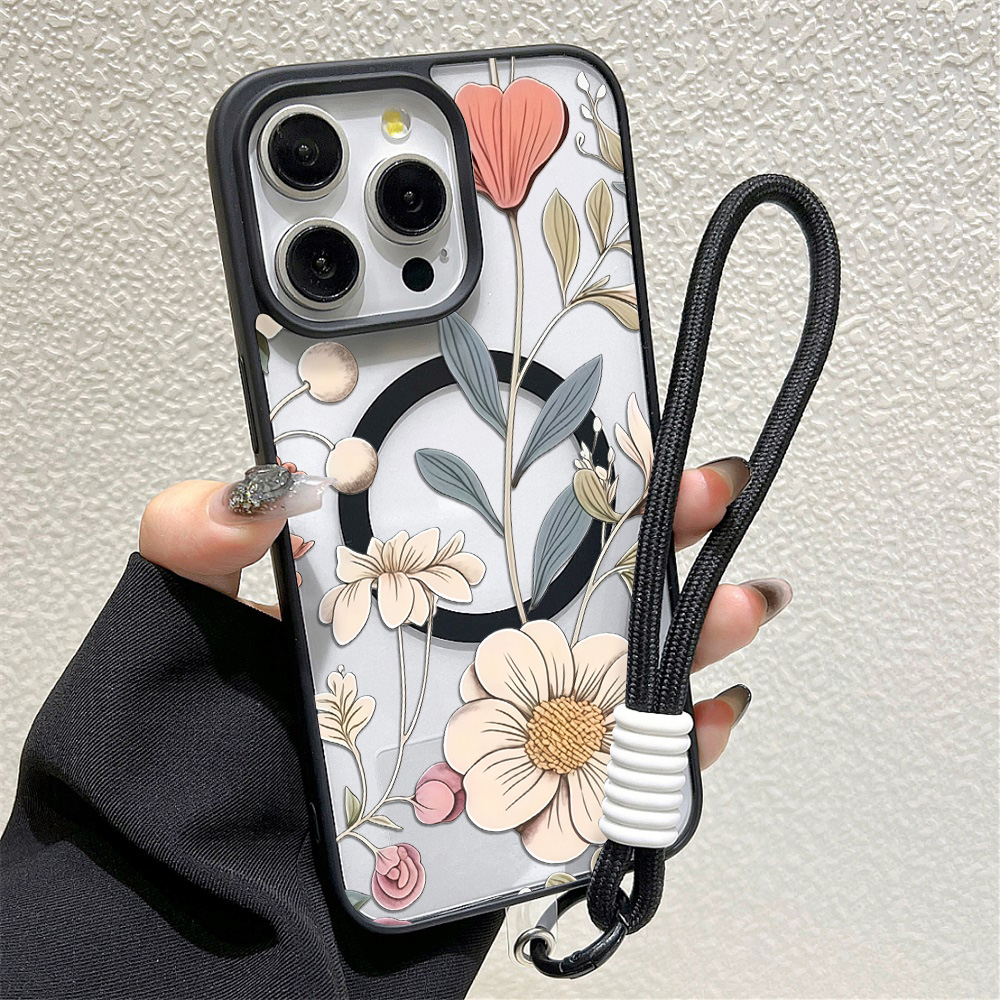 Siyah Çerçeveli Çiçek Desenli  - Phone Cases Iphone 15 incelemesi ve fiyatı